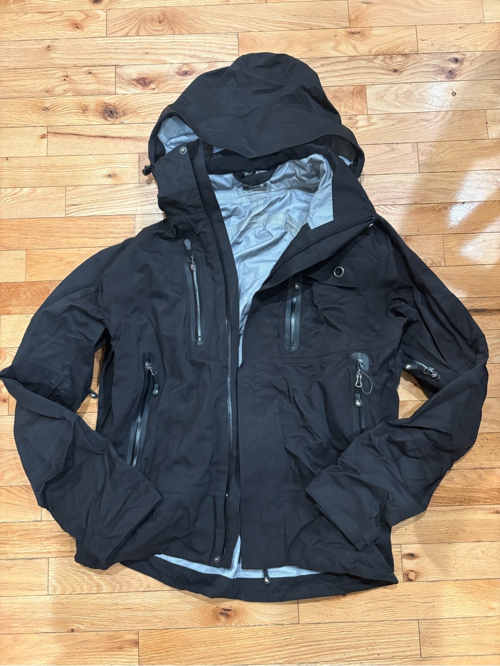 Avalanche Black Hooded Ski Jacket with Waterproof Zippers